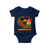 Onam Ashamsakal - Customised Cute Onesies for kids - NAVY BLUE - 0-3Month Old (Chest 16")