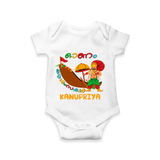 Onam Ashamsakal - Customised Cute Onesies for kids - WHITE - 0-3Month Old (Chest 16")