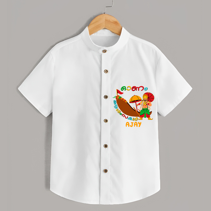 Onam Ashamsakal - Customised Cute Shirt for kids - WHITE - 0 - 6 Months Old (Chest 23")