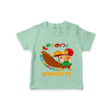 Onam Ashamsakal - Customised Cute T-Shirt for kids - MINT GREEN - 0-5Month Old (Chest 17")