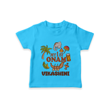 My First Onam Traditional T-Shirt | Custom T-Shirt for Celebrating Onam - SKY BLUE - 0-5 Months Old (Chest 17")