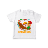 Onam Ashamsakal - Customised Cute T-Shirt for kids - WHITE - 0-5Month Old (Chest 17")