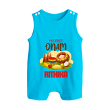 My First Onam Personalized Romper Suit / Sleeveless Romper | Custom Romper Suit / Sleeveless Romper to Celebrate Your Baby's First Onam - SKY BLUE - 0 - 5 Months Old (Chest 18")