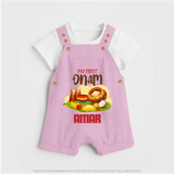 My First Onam Sadhya Feast Dungaree - BABY PINK - 0 - 5 Months Old (Chest 18")