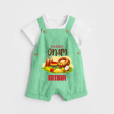 My First Onam Sadhya Feast Dungaree - GREEN - 0 - 5 Months Old (Chest 18")