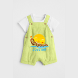 Onam - Customised Dungaree for kids - PASTEL GREEN - 0 - 5 Months Old (Chest 18")