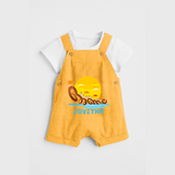 Onam - Customised Dungaree for kids - PASTEL YELLOW - 0 - 5 Months Old (Chest 18")