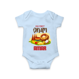 My First Onam Sadhya Feast Romper - BABY BLUE - New Born (Chest 14")