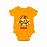 My First Onam Sadhya Feast Romper - CHROME YELLOW - New Born (Chest 14")