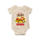 My First Onam Personalized Romper / Onesie | Custom Romper / Onesie to Celebrate Your Baby's First Onam - IVORY - New Born (Chest 14")