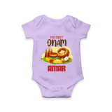 My First Onam Sadhya Feast Romper - LILAC - New Born (Chest 14")