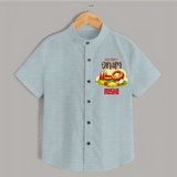 My First Onam Personalized Shirt | Custom Shirt to Celebrate Your Baby's First Onam - ARCTIC BLUE - 0 - 6 Months Old (Chest 23")