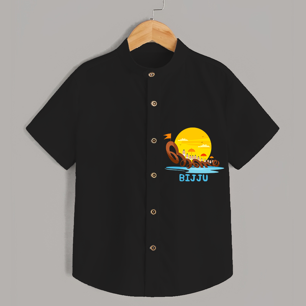 Onam - Customised Shirt for kids - BLACK - 0 - 6 Months Old (Chest 23")