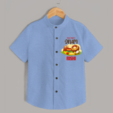 My First Onam Personalized Shirt | Custom Shirt to Celebrate Your Baby's First Onam - SKY BLUE - 0 - 6 Months Old (Chest 23")