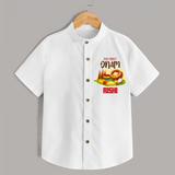 My First Onam Personalized Shirt | Custom Shirt to Celebrate Your Baby's First Onam - WHITE - 0 - 6 Months Old (Chest 23")