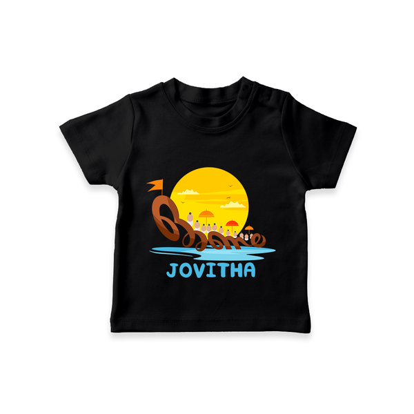 Onam - Customised T-Shirt for kids - BLACK - 0-5Month Old (Chest 17")