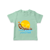 Onam - Customised T-Shirt for kids - MINT GREEN - 0-5Month Old (Chest 17")