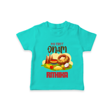 My First Onam Personalized T-Shirt | Custom T-Shirt to Celebrate Your Baby's First Onam - TEAL - 0-5 Months Old (Chest 17")