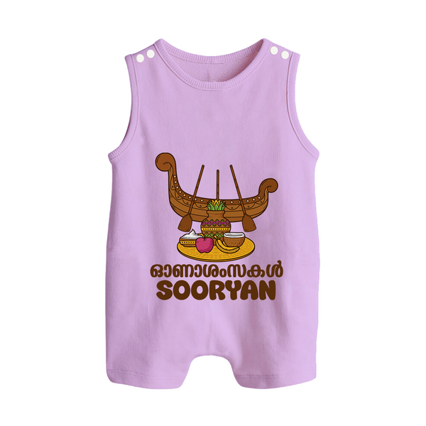 Onam Wishes Romper Suit | Personalized Baby Romper Suit for Onam Festival - LILAC - 0 - 5 Months Old (Chest 18")