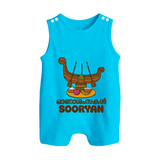 Onam Wishes Romper Suit | Personalized Baby Romper Suit for Onam Festival - SKY BLUE - 0 - 5 Months Old (Chest 18")