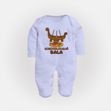 Kerala Snake Boat Festival Full Body Suit - BABY BLUE - New Born (Chest 7.5")
