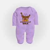 Kerala Snake Boat Festival Full Body Suit - LILAC - New Born (Chest 7.5")