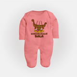 Kerala Snake Boat Festival Full Body Suit - PEACH - New Born (Chest 7.5")