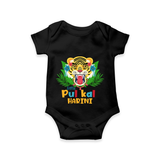 Little Pulikali - Customised Onesies for kids - BLACK - 0-3Month Old (Chest 16")