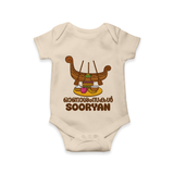 Onam Wishes Romper / Onesie | Personalized Baby Romper / Onesie for Onam Festival - IVORY - New Born (Chest 14")
