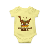 Kerala Snake Boat Festival Romper - PASTEL YELLOW - New Born (Chest 14")
