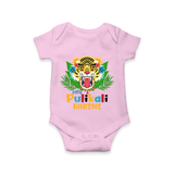 Little Pulikali - Customised Onesies for kids - PINK - 0-3Month Old (Chest 16")