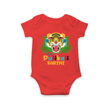 Little Pulikali - Customised Onesies for kids - RED - 0-3Month Old (Chest 16")