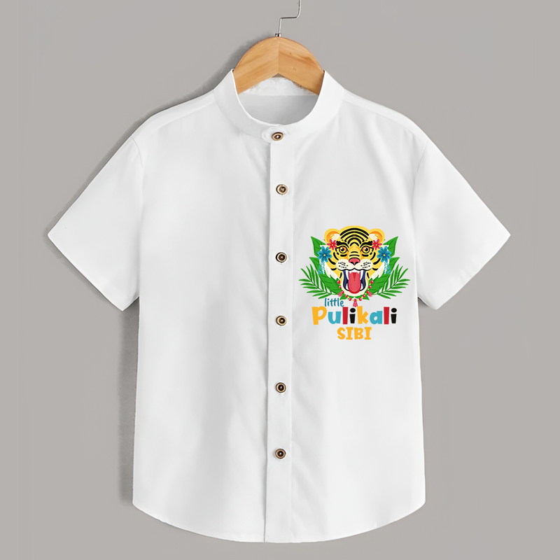 Little Pulikali - Customised Shirt for kids - WHITE - 0 - 6 Months Old (Chest 23")