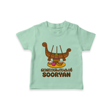 Onam Wishes T-Shirt | Personalized Baby T-Shirt for Onam Festival - MINT GREEN - 0-5 Months Old (Chest 17")