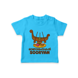 Onam Wishes T-Shirt | Personalized Baby T-Shirt for Onam Festival - SKY BLUE - 0-5 Months Old (Chest 17")