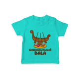 Kerala Snake Boat Festival T Shirt - TEAL - 0-5 Months Old (Chest 17")