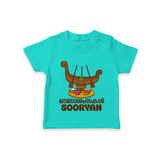 Onam Wishes T-Shirt | Personalized Baby T-Shirt for Onam Festival - TEAL - 0-5 Months Old (Chest 17")