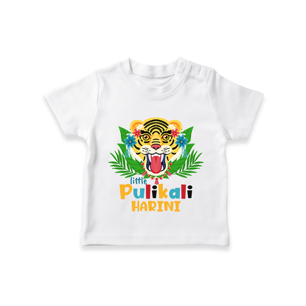 Little Pulikali - Customised T-Shirt for kids - WHITE - 0-5Month Old (Chest 17")