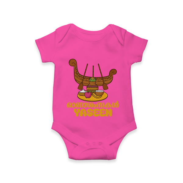 Kerala Snake Boat Festival Romper - HOT PINK - New Born (Chest 14")
