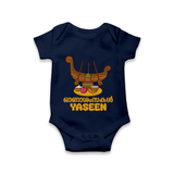 Kerala Snake Boat Festival Romper - NAVY BLUE - New Born (Chest 14")