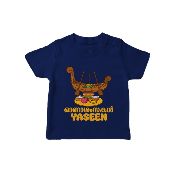 Kerala Snake Boat Festival T Shirt - NAVY BLUE - 0-5 Months Old (Chest 17")