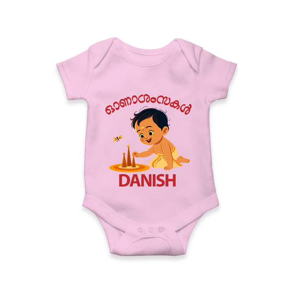 Little Pookalam Celebration Romper - BABY PINK - New Born (Chest 14")