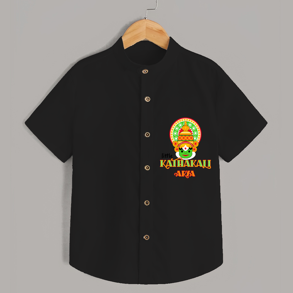 Little Kathakali - Customised Shirt for kids - BLACK - 0 - 6 Months Old (Chest 23")