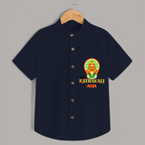 Little Kathakali - Customised Shirt for kids - NAVY BLUE - 0 - 6 Months Old (Chest 23")