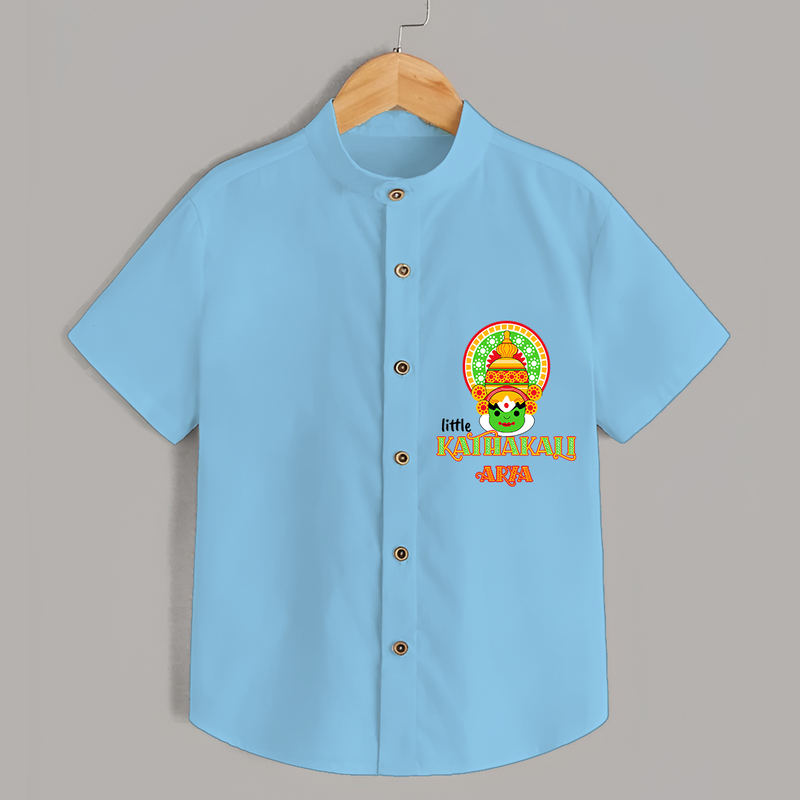 Little Kathakali - Customised Shirt for kids - SKY BLUE - 0 - 6 Months Old (Chest 23")