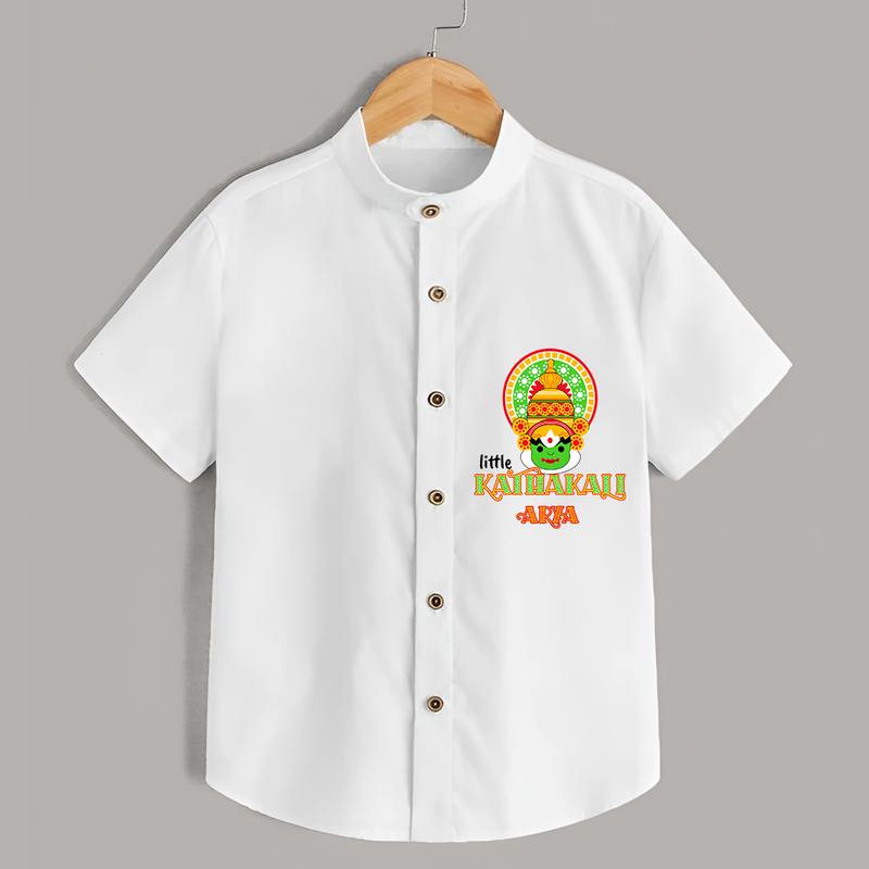 Little Kathakali - Customised Shirt for kids - WHITE - 0 - 6 Months Old (Chest 23")