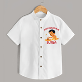 Onam Wishes - Little One's First Onam Shirt | Personalized Baby Shirt for the Onam Festival - WHITE - 0 - 6 Months Old (Chest 23")