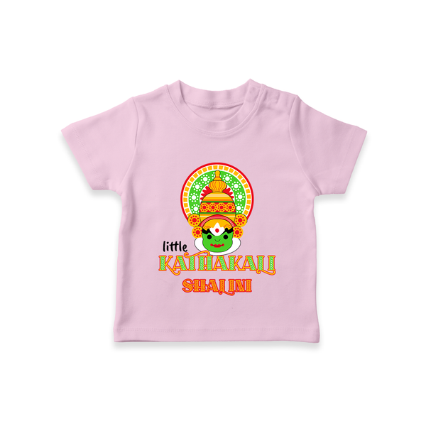 Little Kathakali - Customised T-Shirt for kids - PINK - 0-5Month Old (Chest 17")