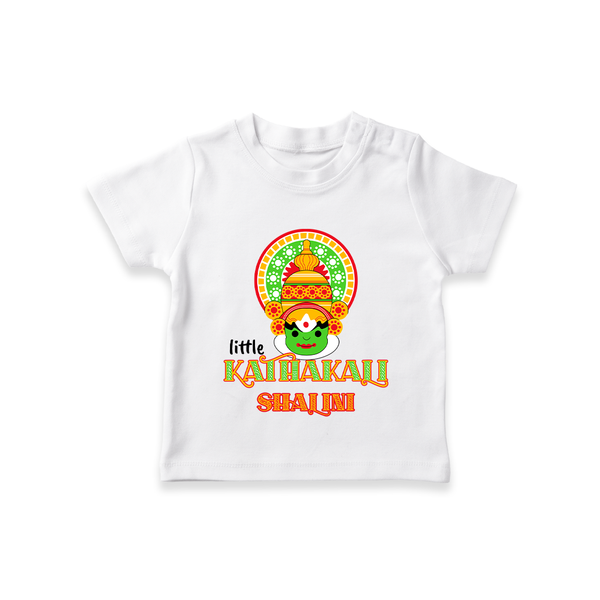 Little Kathakali - Customised T-Shirt for kids - WHITE - 0-5Month Old (Chest 17")