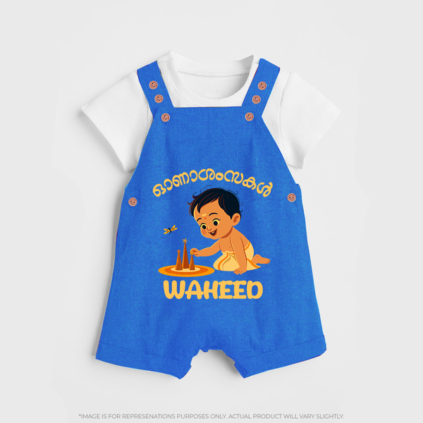 Little Pookalam Celebration Dungaree - COBALT BLUE - 0 - 5 Months Old (Chest 18")